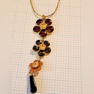 Swarovski Gold and Multicolor Floral Necklace
